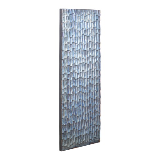 Chadwick Oil Gun Metal Wood Rect Wall Panel Drops