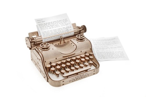 3D Wooden Puzzle Vintage Typewriter, Eco Wood Art, 465, 27x23.2x14.6CM