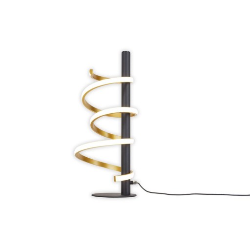 LED Tischleuchte "BELLEZA", moderne Tischlampe aus Metall und Kunststoff in Schwarz, Gold und Weiß, mit fest verbauten LEDs, 50 cm hoch, Beleuchtung für Wohnzimmer, Esszimmer, Schlafzimmer oder Büro.