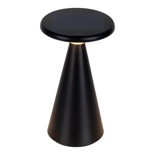 Solar battery table light "Palu" for outside and inside, made of plastic in black, 20 cm high