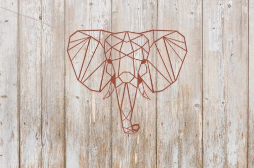 Wall decoration Elephant / Elephant rust metal, 141606, 38.1x43.4cm