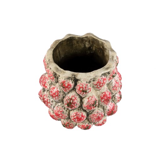 Fruitsy Red Round Terra Pot Strawberrie Finish L