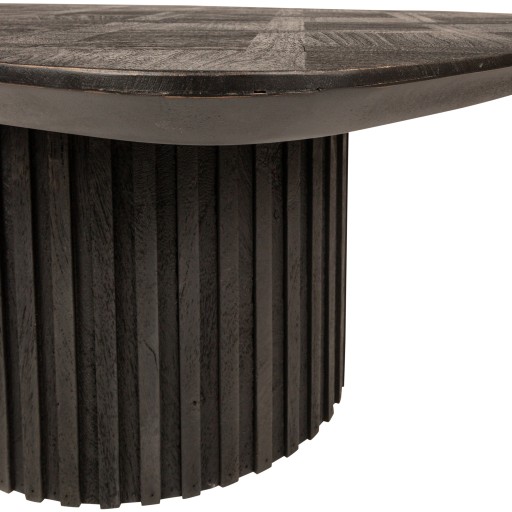 Fieron Black Wooden Coffee Table Double Round Base
