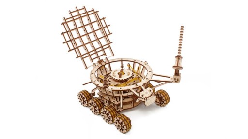 Eco Wood Art 3D Mechanical Puzzle Moonrover wind-up Lunokhod, 1492, 32x24x23cm