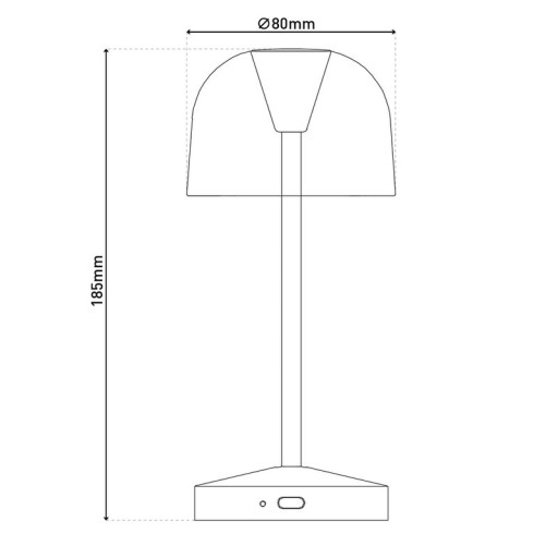 2 Set LED battery table light "Gomba" for outside and inside, made of metal and plastic in white, 18.5 cm high