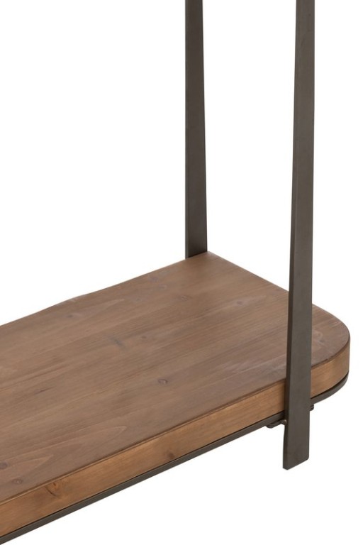 J-Line Console Spruce Wood/Glass Natural/Black