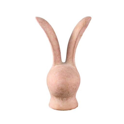 Remy Pink Cement Rabbit Head Shaped Statue L