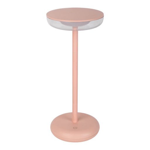 Cordless tablet light "Pasi" for outside and inside, made of metal and plastic in pink, dimmable, with touch and memory function, approx. 26 cm high