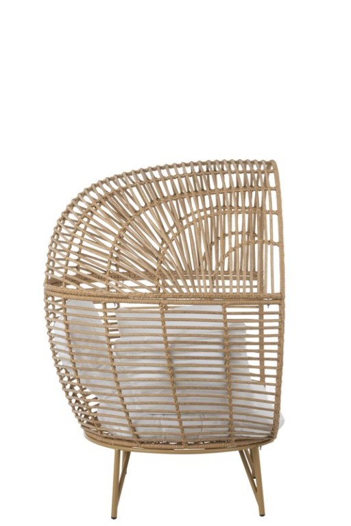 J-Line lounge chair Oval - steel - natural