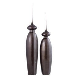 Elinur Cream Glass Bottle Statue With Alu Top L