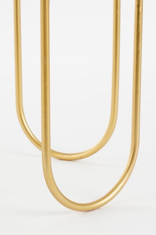 Danube flowerpot on Standard - Set of 2 - Metal - H45 x Ø23 cm - Light yellow, Gold