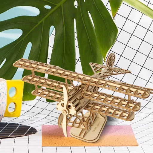 Robotime, 3D Houten Puzzel Vliegtuig, TG301, 21x17,6x12,