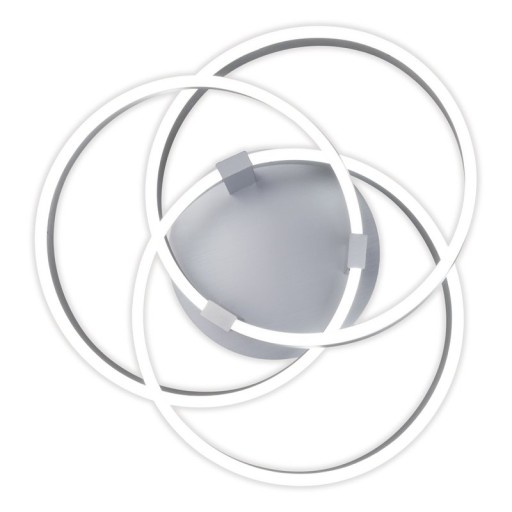 Smart Home LED ceiling light "Divora" Ø 58cm, ceiling lamp made of metal, aluminum brushed and white plastic, with many functions, firmly built -in LEDs, lighting for living room, dining room office or hallway