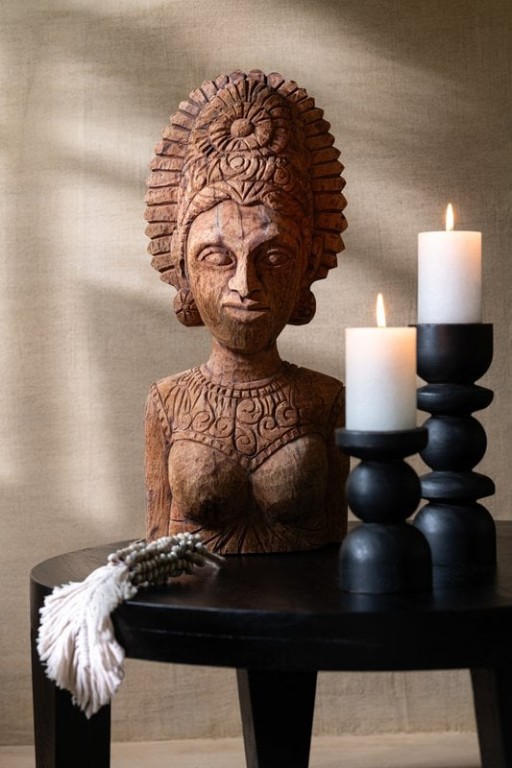 J-Line Coffee Table Round Mango Wood Matte Black