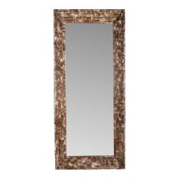 Chelsae Bronze Poly Rectangle Shell Mirror