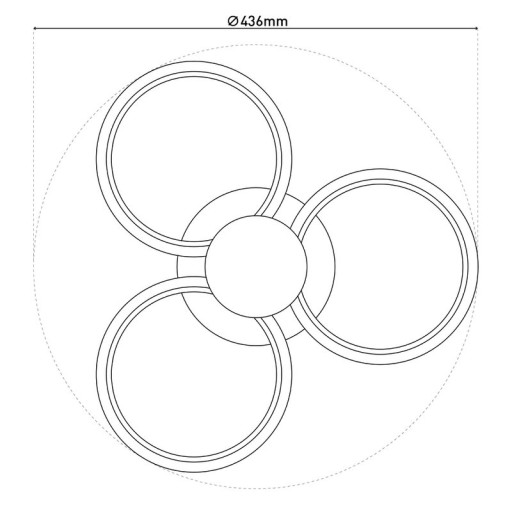 LED ceiling light "Cimo" made of black metal and plastic, Ø approx. 43.6 cm, dimmable by wall switch