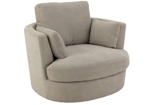J-Line Lounge chair Swiv Wood/Textile Gray