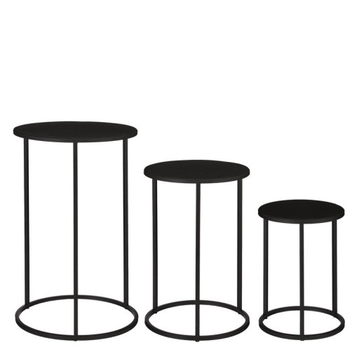 Quinty Bijzettafels | Set van 3 | Tafelset van Zwart Metaal
