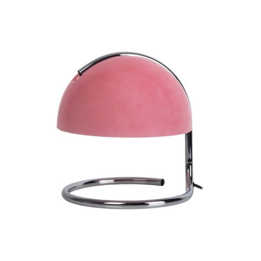 Table lamp "Burano" pink, approx. 25 cm high, Ø 23.5 cm, made of chrome -colored metal and pink glass, E27.