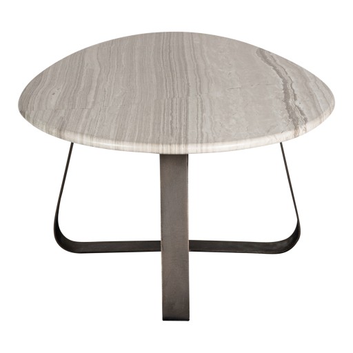 Muka Coffeetable Low Dark Grey Base White Marble
