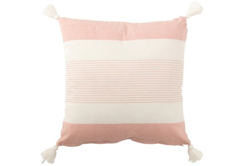 J-Line cushion Mik - cotton - white/pink