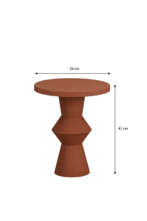 Estate side table - H41 x Ø34 cm - Metal - Terra