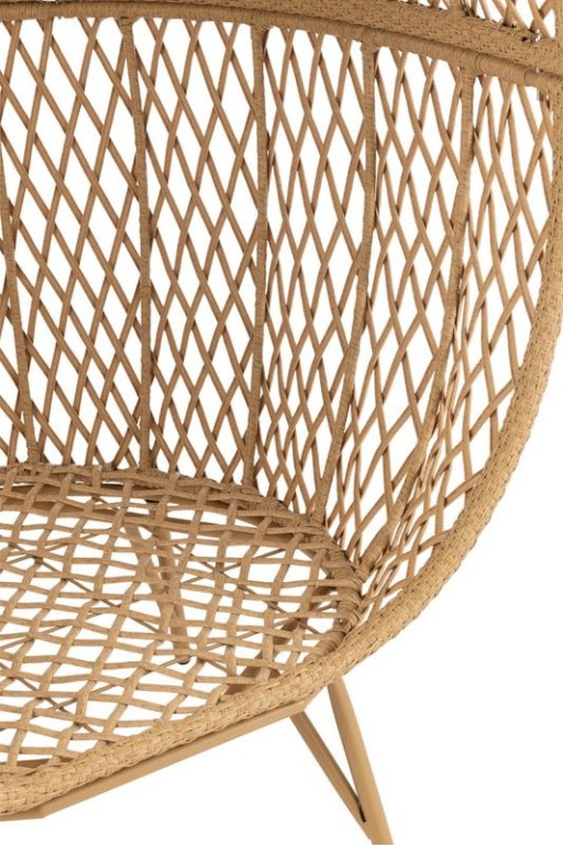 J-Line Lounge Chair+Cushions Eva Metal/Reed Beige