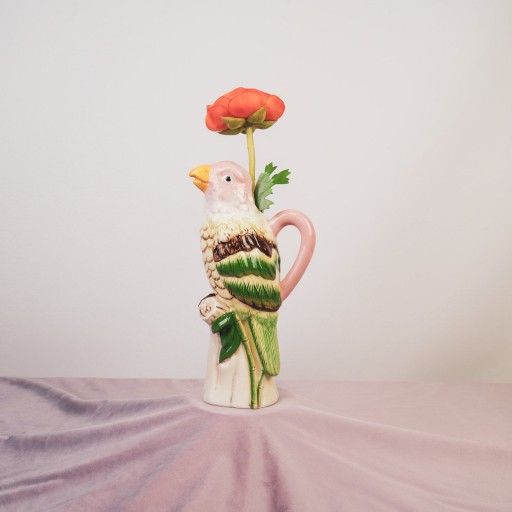 VASE- Bird-dolomiet-roze-12*9*23cm