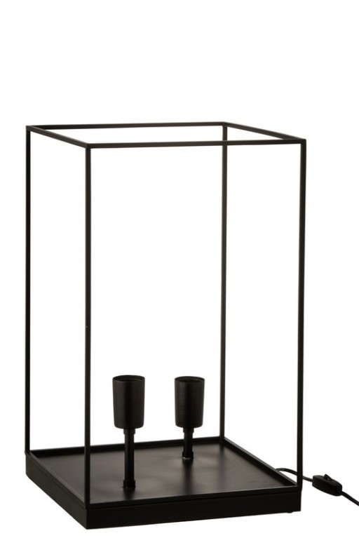 J-Line 2 Lamps Rectangular Frame table lamp - metal - black - L