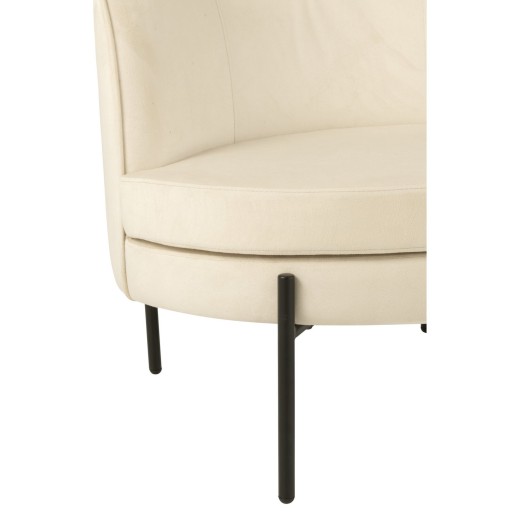 J-Line Zetel Ijzer Gebroken Wit/Zwart