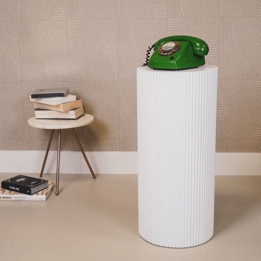 Side Table / Pillar- Cylinder - MDF - White - 30x65cm