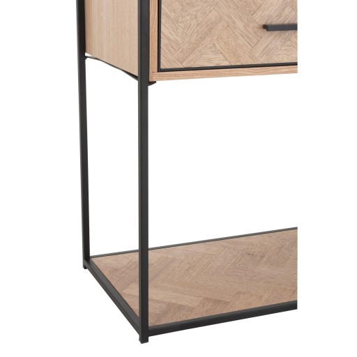 J-Line Console Zigzag 2 Lades Hout/Metaal Naturel/Zwart
