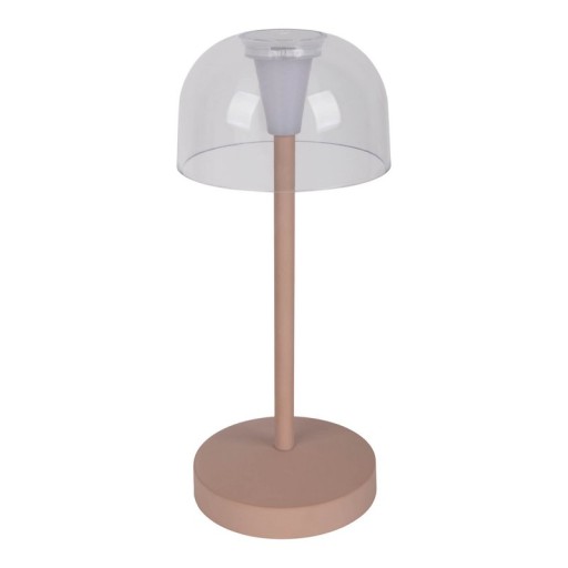 2-er Set LED battery table lamp "Gomba" for outside and inside, made of metal and plastic in Frosted Almond, 18.5 cm high