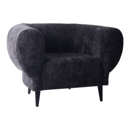 Elefan Anthracite Fauteuil | Ronde Armleuningen | 77x106x75 cm - Product afbeelding