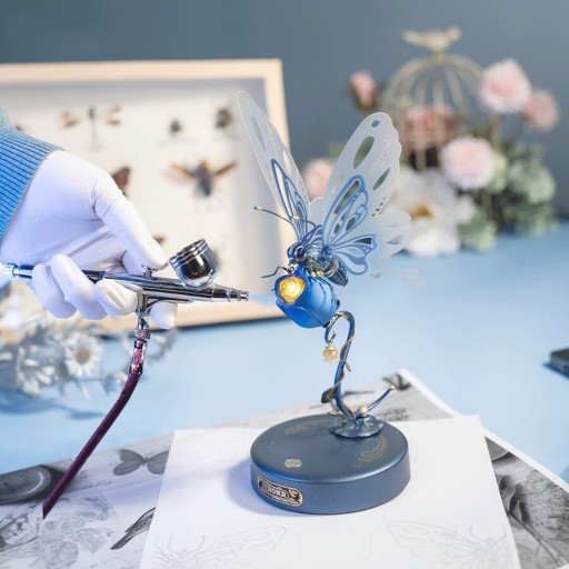 Robotime, 3D DIY Kunststof Bouwpakket Vlinder/ Butterfly Blue, MI05B, 15,5x14,5x23cm