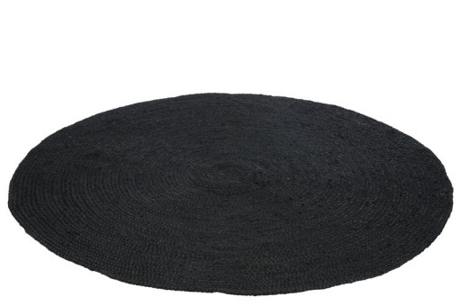 J-Line carpet Round - rug - jute - black