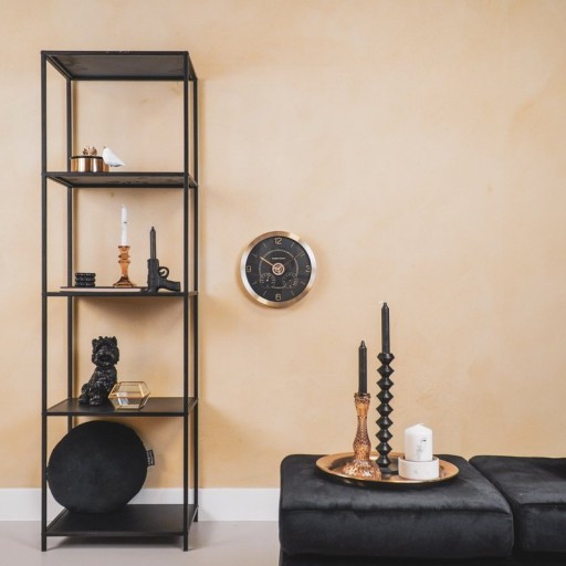 Wall Clock - Subdials - Metal/Glass - Black - 30x4,2x30cm