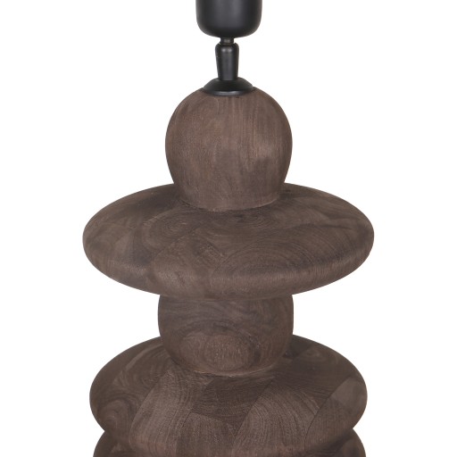 Callain Brown Mango Wood Table Lamp Base Round