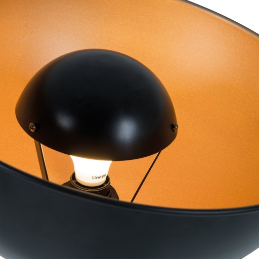 Staande lamp driekbende "Bernice", vloerlamp gemaakt van zwart en goud met E27-aansluiting, verlichting voor woonkamer, eetkamer of kantoor