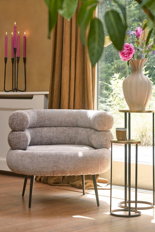 Noah Side table - Set of 2 - H70 x Ø27 cm - Gold, Black