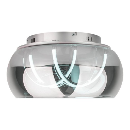 LED ceiling light "Malou" Ø 45 cm, 23.5 cm high, made of metal, smoke glass, integrated LEDs, warm white