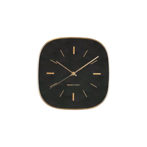Wall Clock -Square -Metal/Glass -Black- 29x4.3x29cm