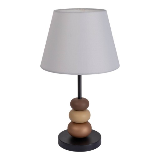 Table lamp "Elina", approx. 50 cm high, made of metal in black/brown, text blades in white, E27