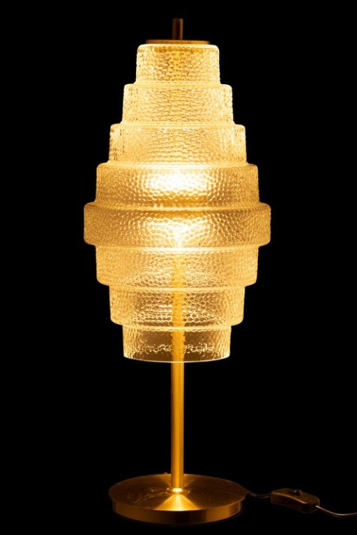 J-Line Lamp LED Gold Metal/Glass Transparent