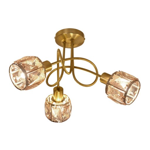 3-seater LED spot "Josefa" gold, metal ceiling lamp in gold for living room, bedroom, dining room, with E14 socket, for dining room, living room, hallway or office, Ø38 cm