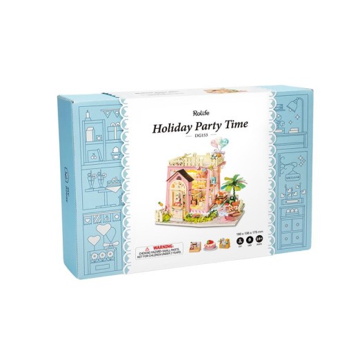 DIY House Holiday Party Time, Robotime, DG153, 18x13.6x17.5cm