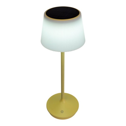 Solar battery lamp "Emmi" 38 cm high, umbrella Ø 13 cm, metal in yellow and white plastic, for the outdoor area, dimmable CCT.