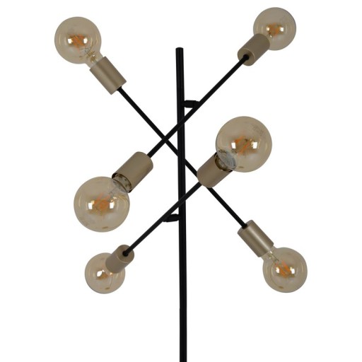 Standing lamp "Modo" made of black in black, versions in gold, E27 socket, floor lamp for living room, dining room, kitchen, hallway, hallway or office, 150 x 49 cm