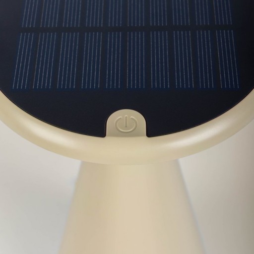 Solar battery table lamp "Palu" for outside and inside, made of plastic in beige, 20 cm high