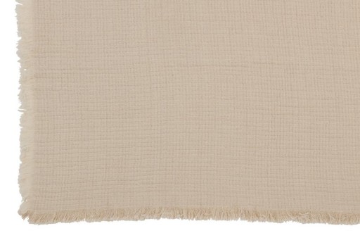 J-Line Plaid fringes Muslin - cotton - light beige